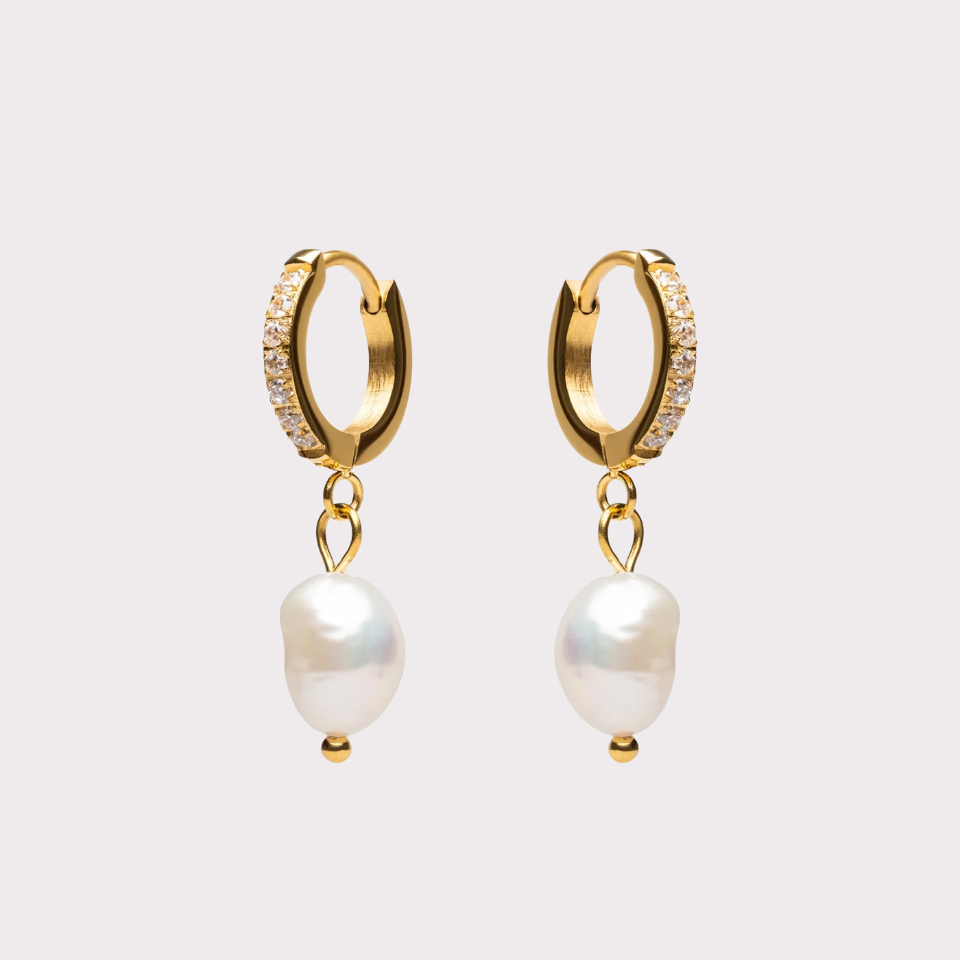 Kolczykami Freshwater Pearl Hoops