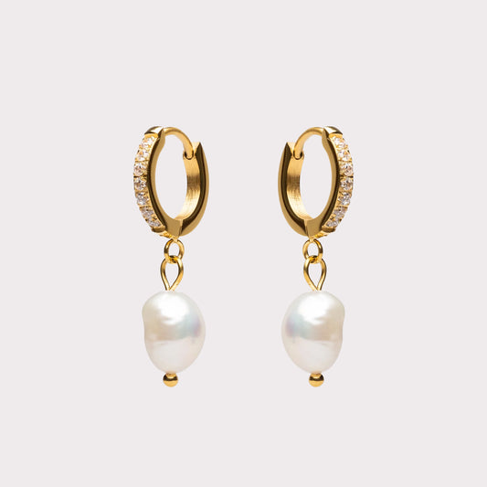 Kolczykami Freshwater Pearl Hoops