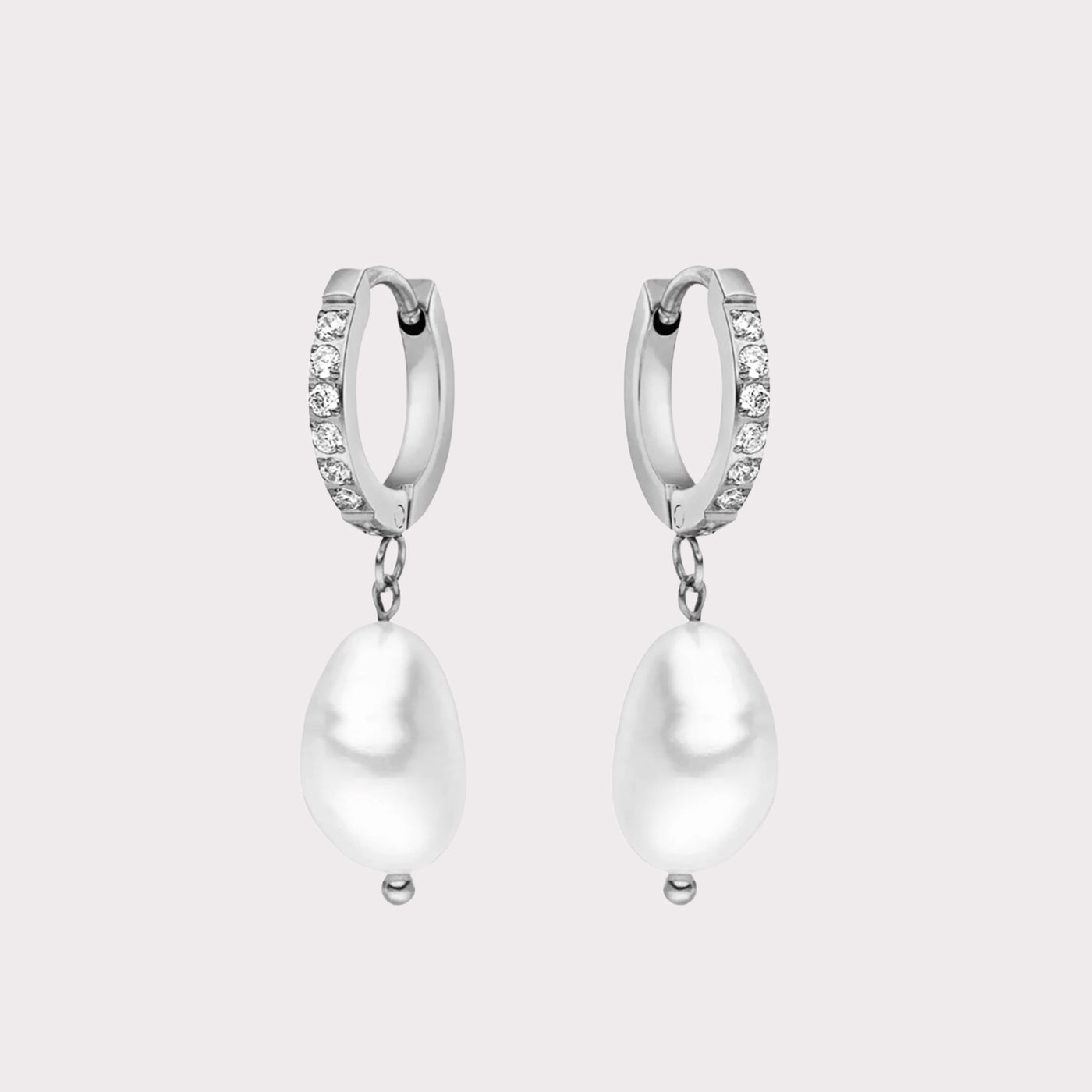 Kolczykami Freshwater Pearl Hoops