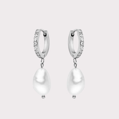 Kolczykami Freshwater Pearl Hoops