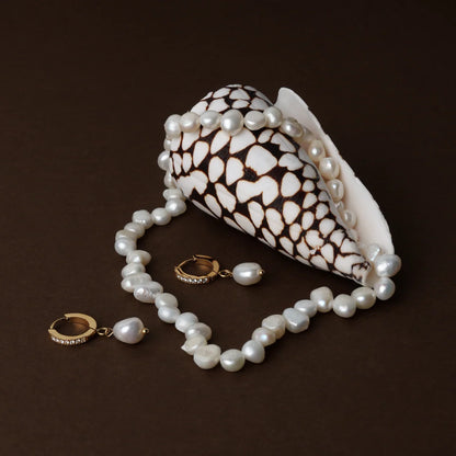 Kolczykami Freshwater Pearl Hoops