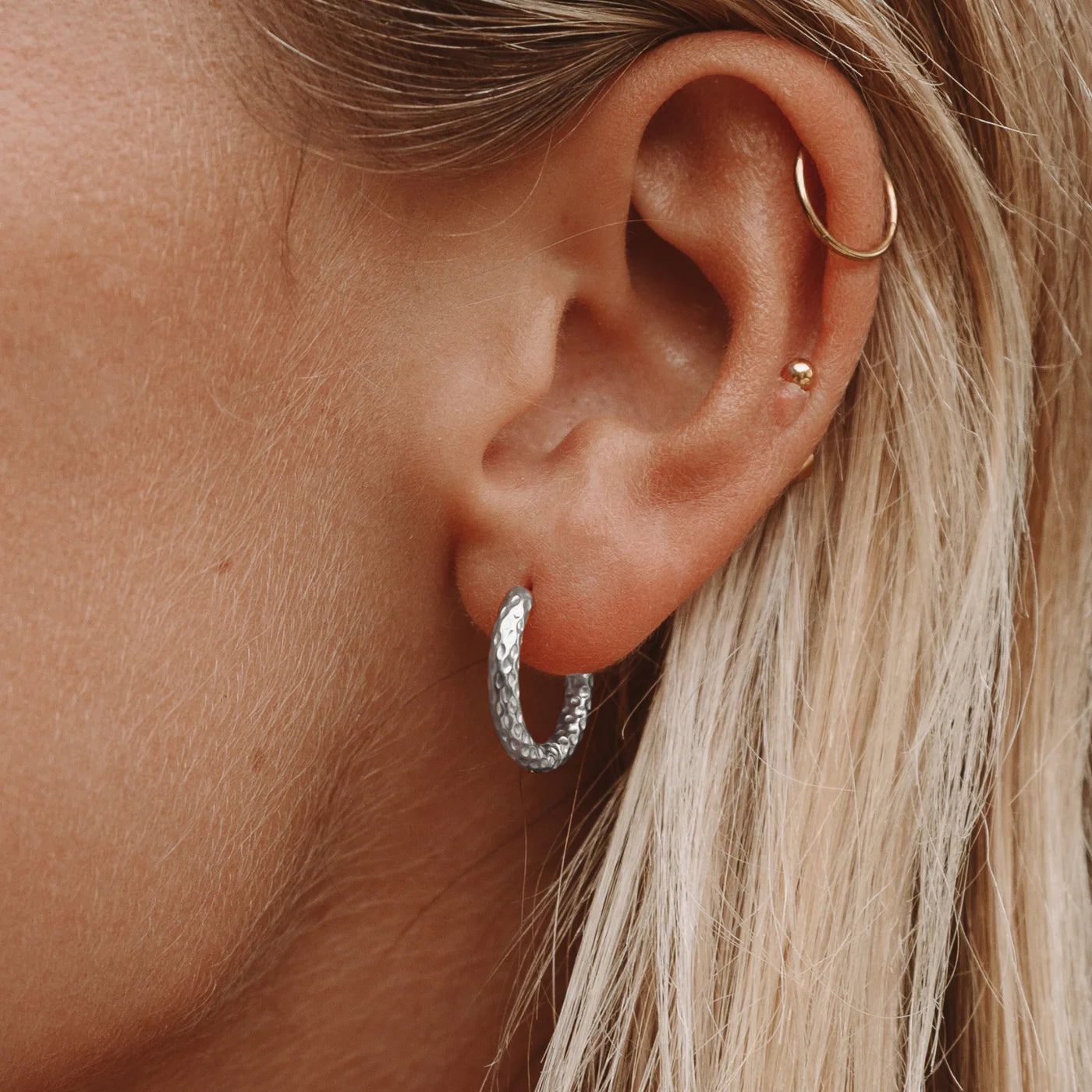Kolczyki Hammered Hoops