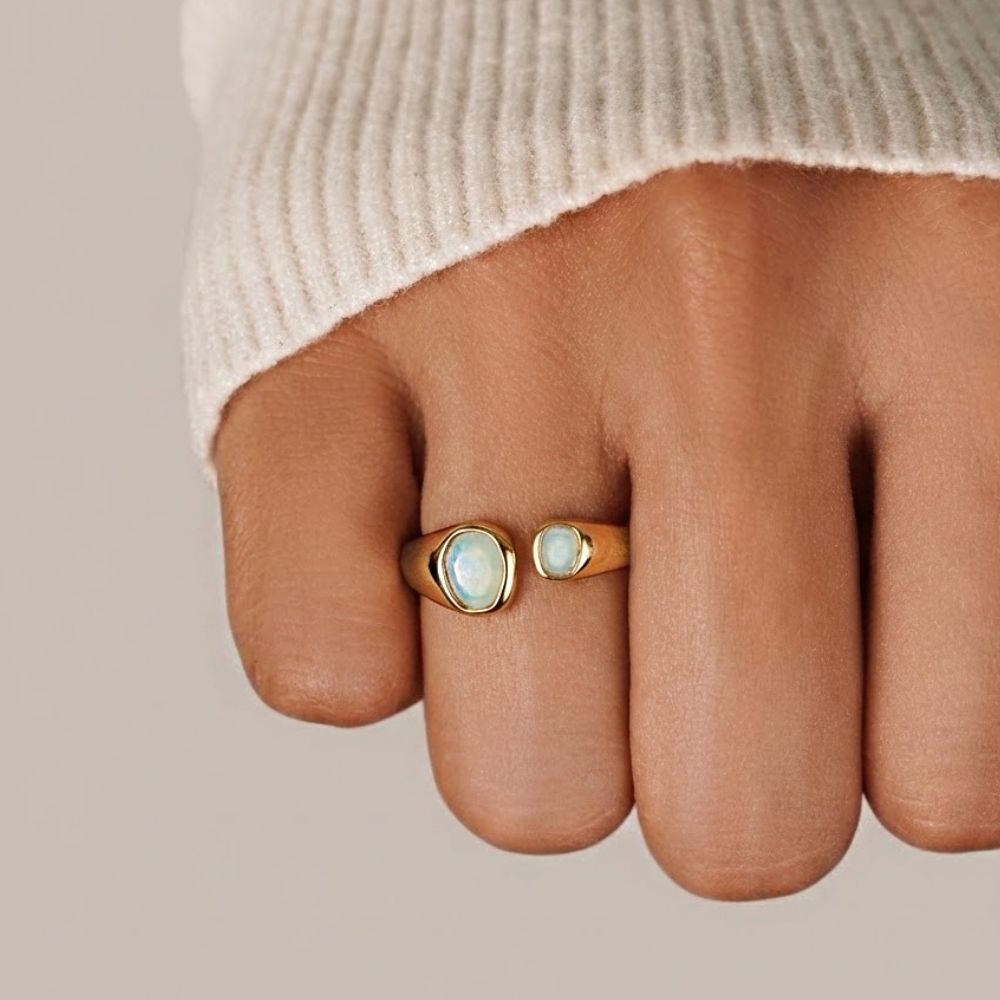 Azure Muse Natural Stone Wrap Ring — gallery image 2