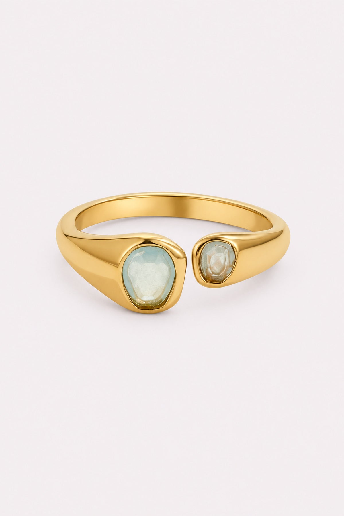 Azure Muse Natural Stone Wrap Ring — studio product view