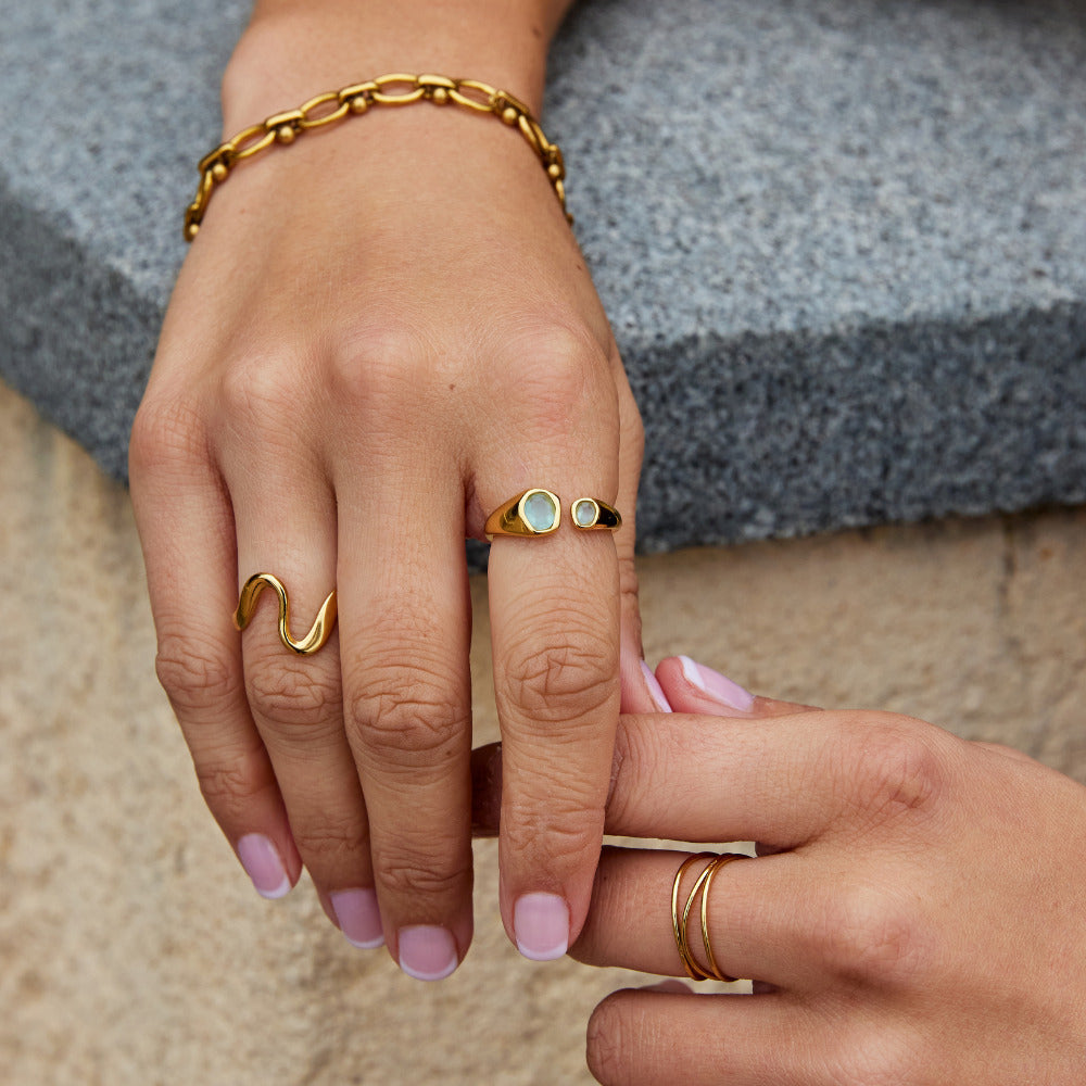 Azure Muse Natural Stone Wrap Ring — gallery image 5
