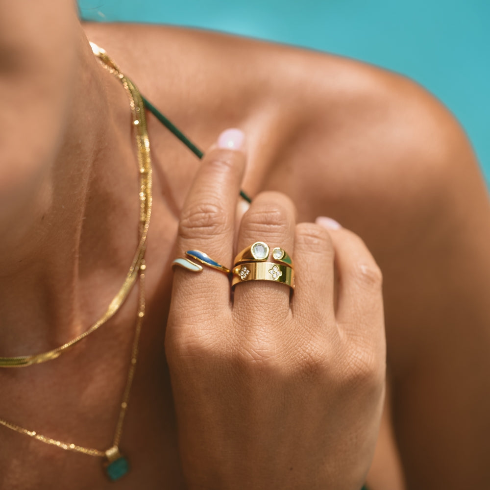 Azure Muse Natural Stone Wrap Ring — gallery image 6