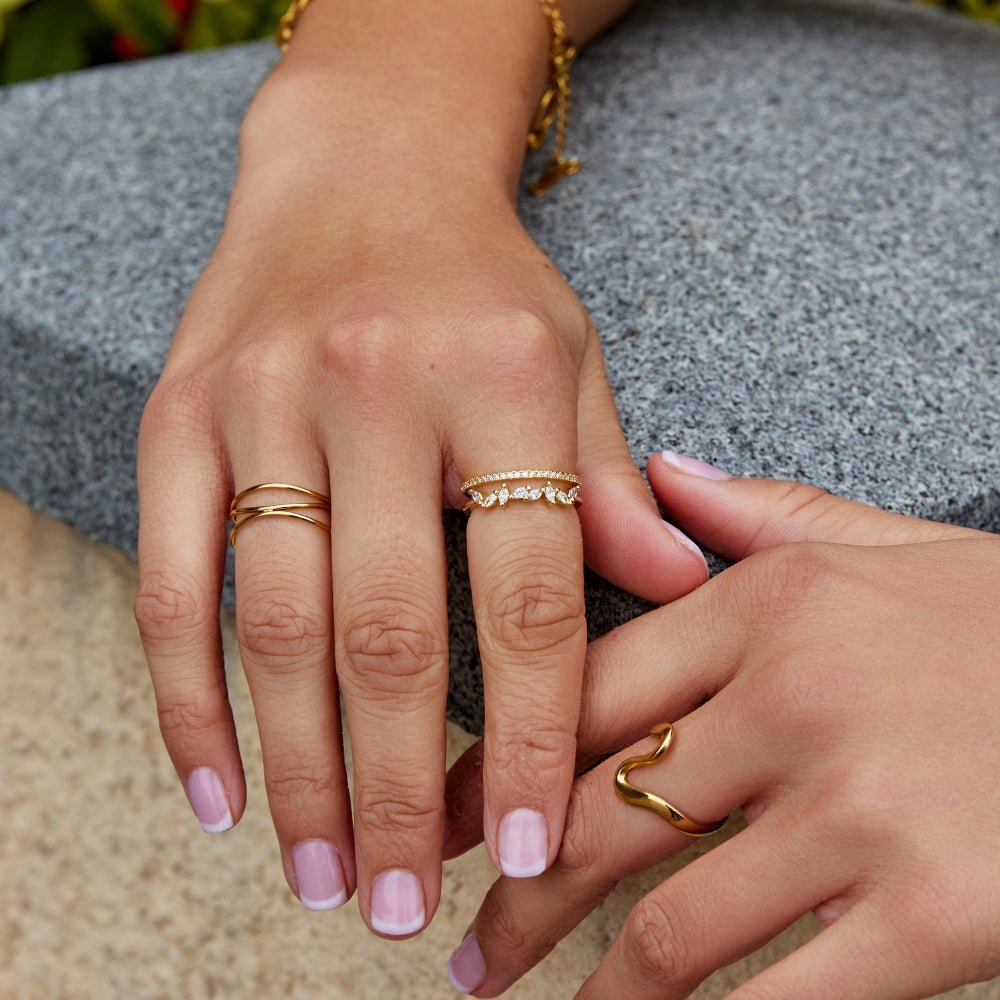 Laurel Glow Crystal Double-Band Ring — gallery image 6