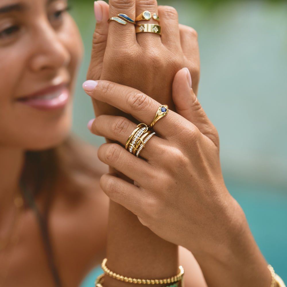 Entwine Gold Crystal Link Ring — gallery image 3