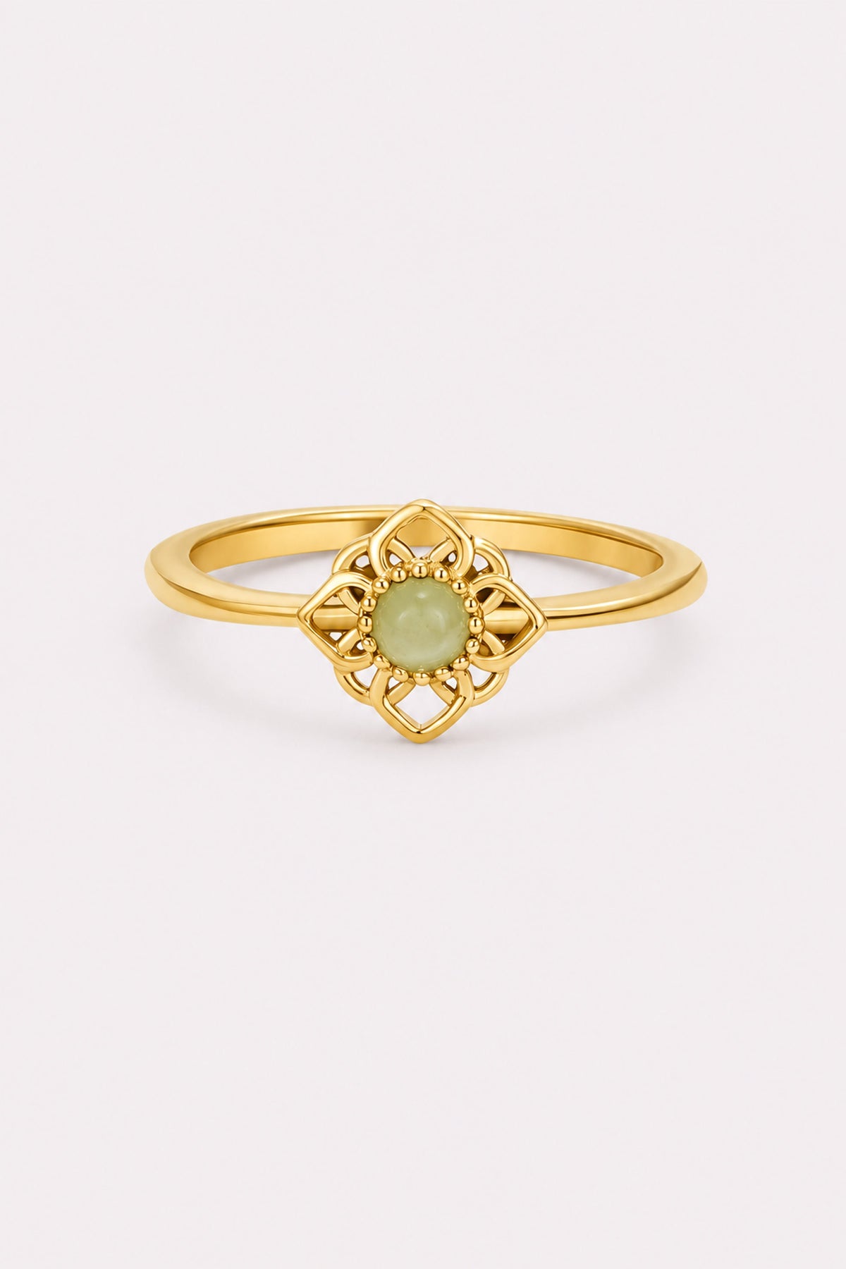 Lotus Reverie Gold Floral Ring — studio product view