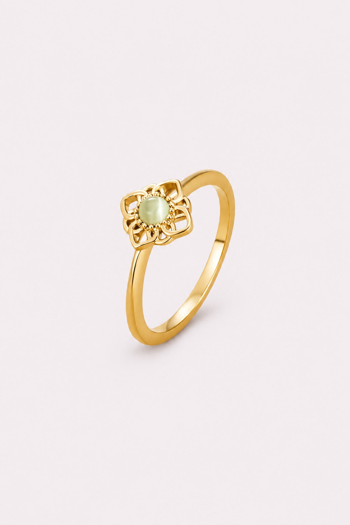 Lotus Reverie Gold Floral Ring — studio product view