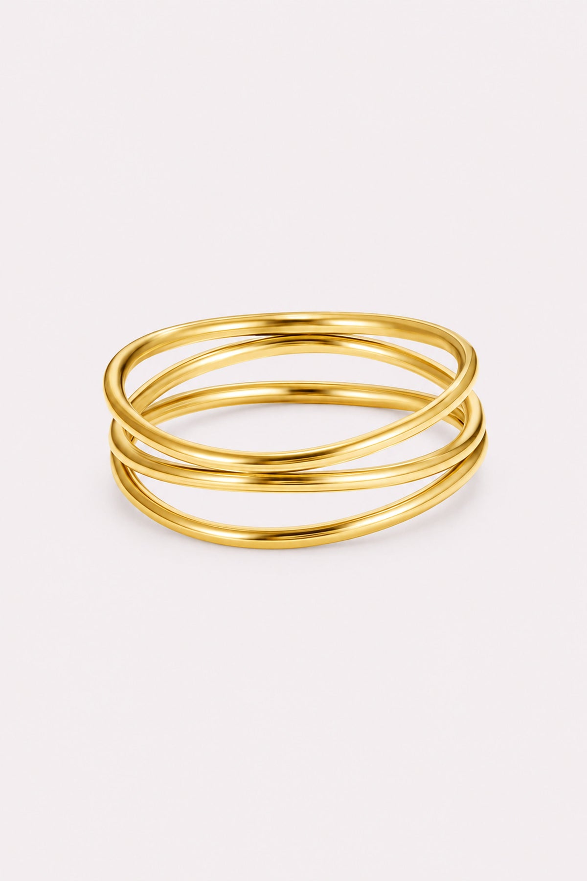 Infinite Lines Gold Loop Ring — studio product view