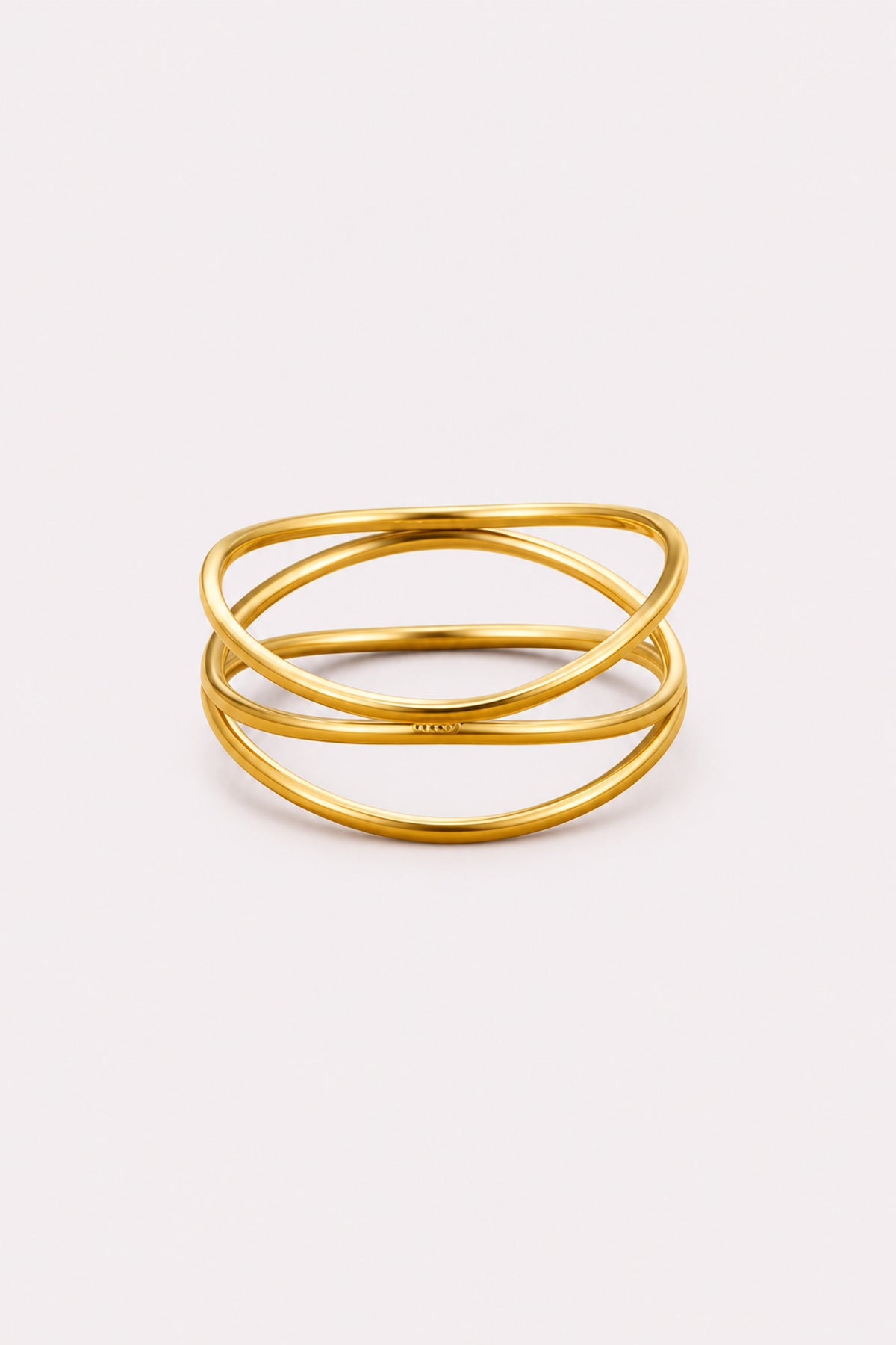 Infinite Lines Gold Loop Ring — studio product view