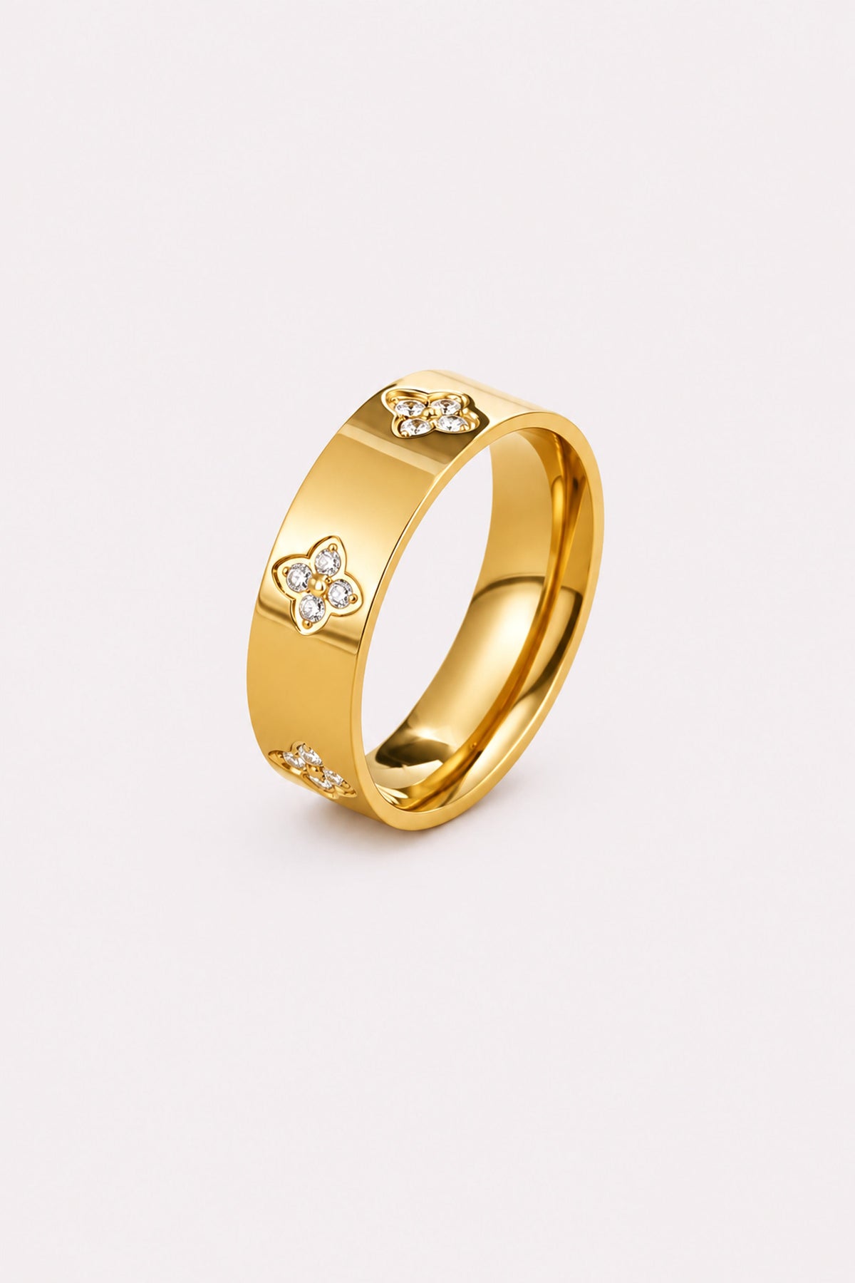 Lucky Bloom Crystal Band Ring — studio product view