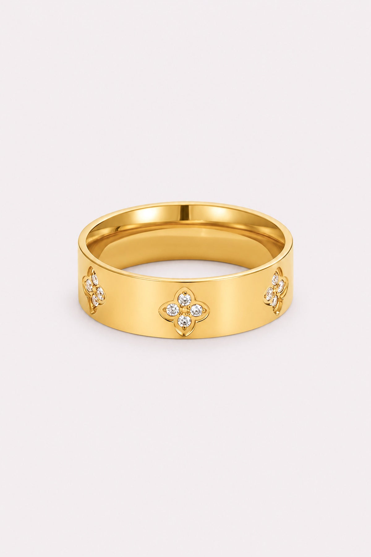 Lucky Bloom Crystal Band Ring — studio product view