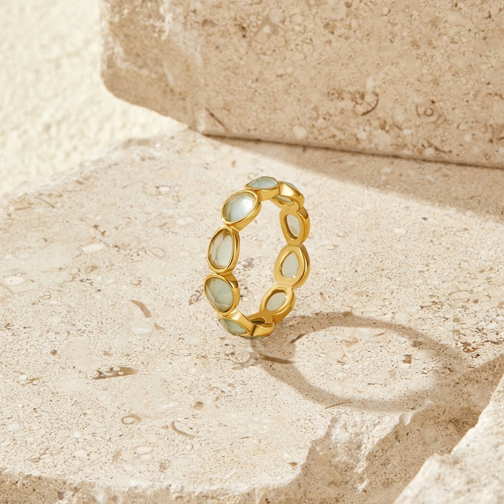 Lunar Halo Moonstone Band Ring — gallery image 1