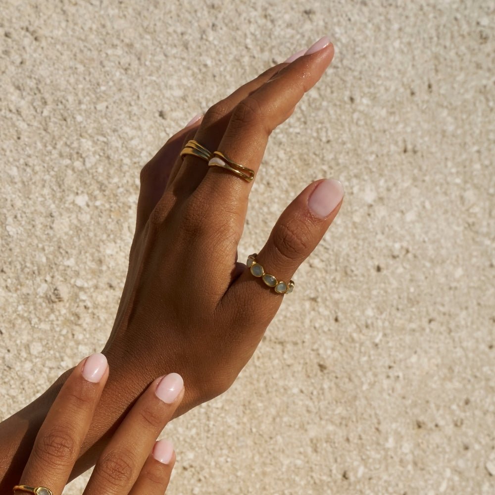 Lunar Halo Moonstone Band Ring — gallery image 2