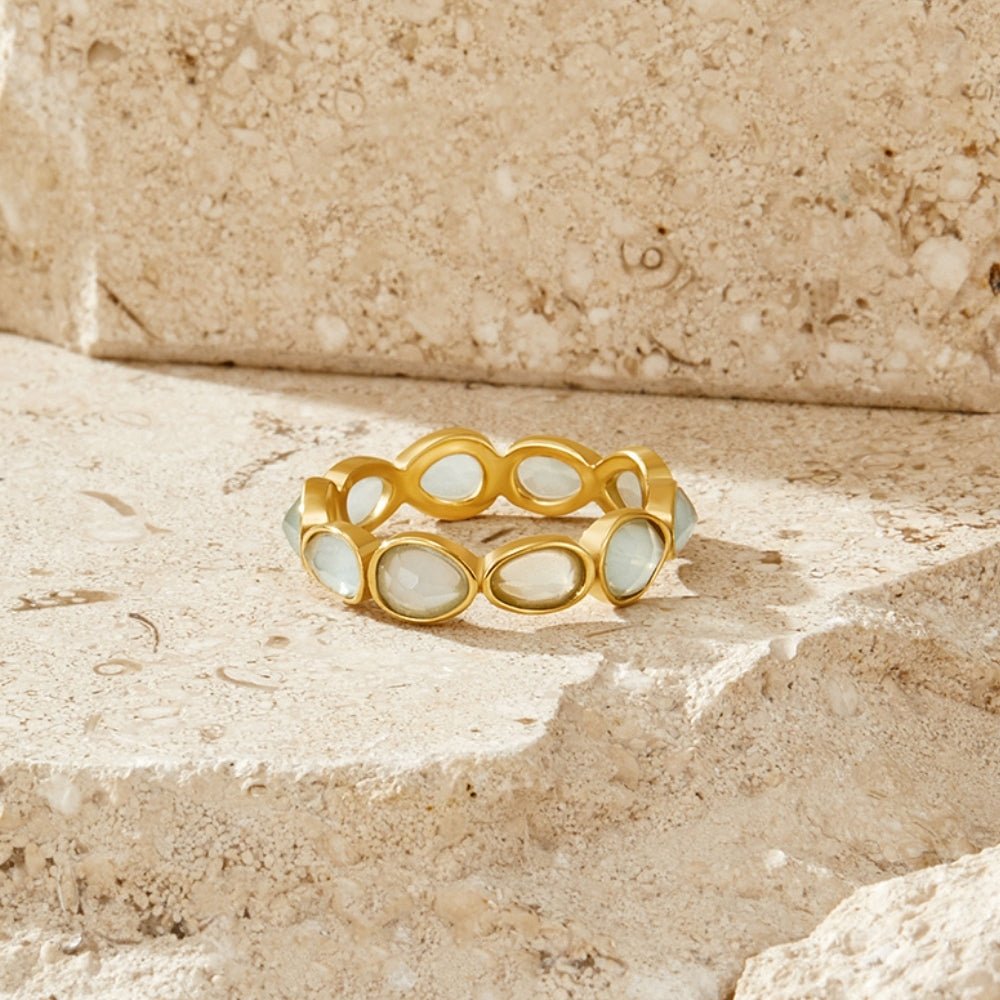 Lunar Halo Moonstone Band Ring — gallery image 3