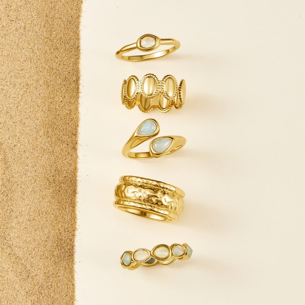 Lunar Halo Moonstone Band Ring — gallery image 5