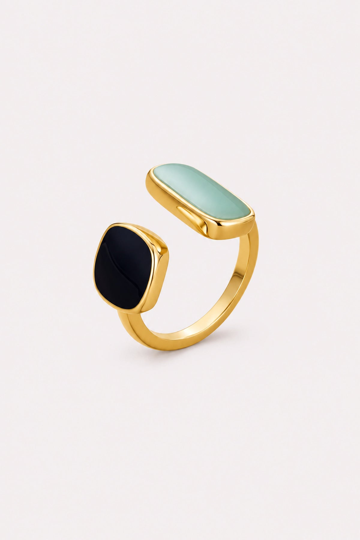 Sea & Midnight Adjustable Gold Wrap Ring — studio product view