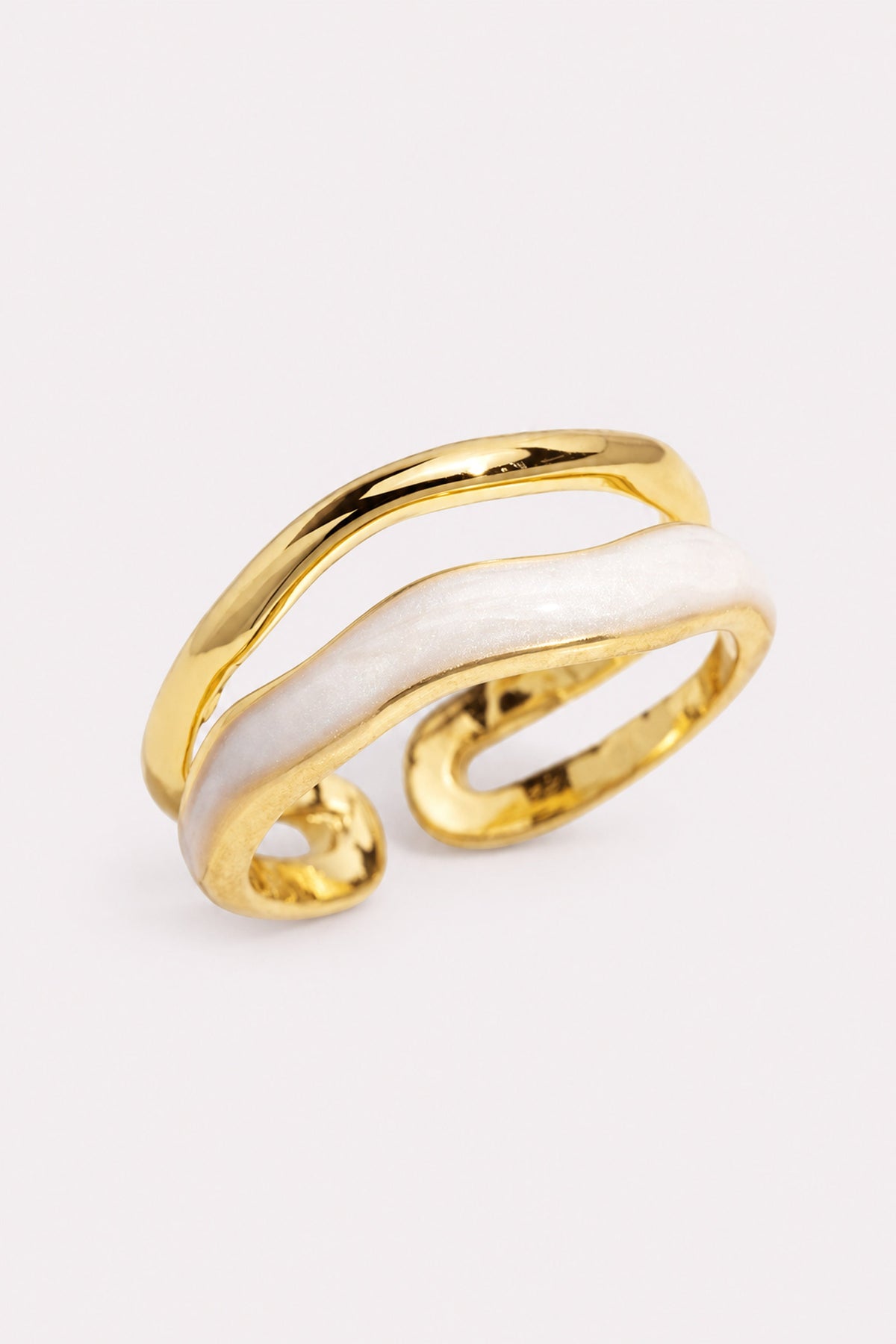 Ivory Dune Adjustable Layered Ring — studio product view