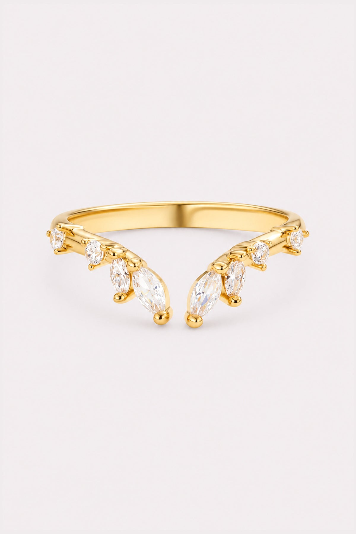 Olive Spark Adjustable Leaf Ring — studio product view