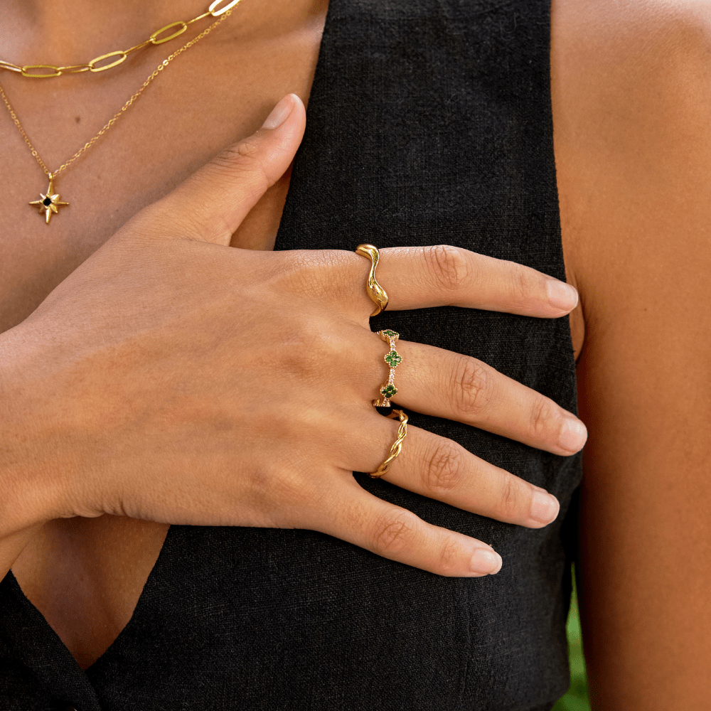 Ocean Fold Adjustable Gold Ring — gallery image 8