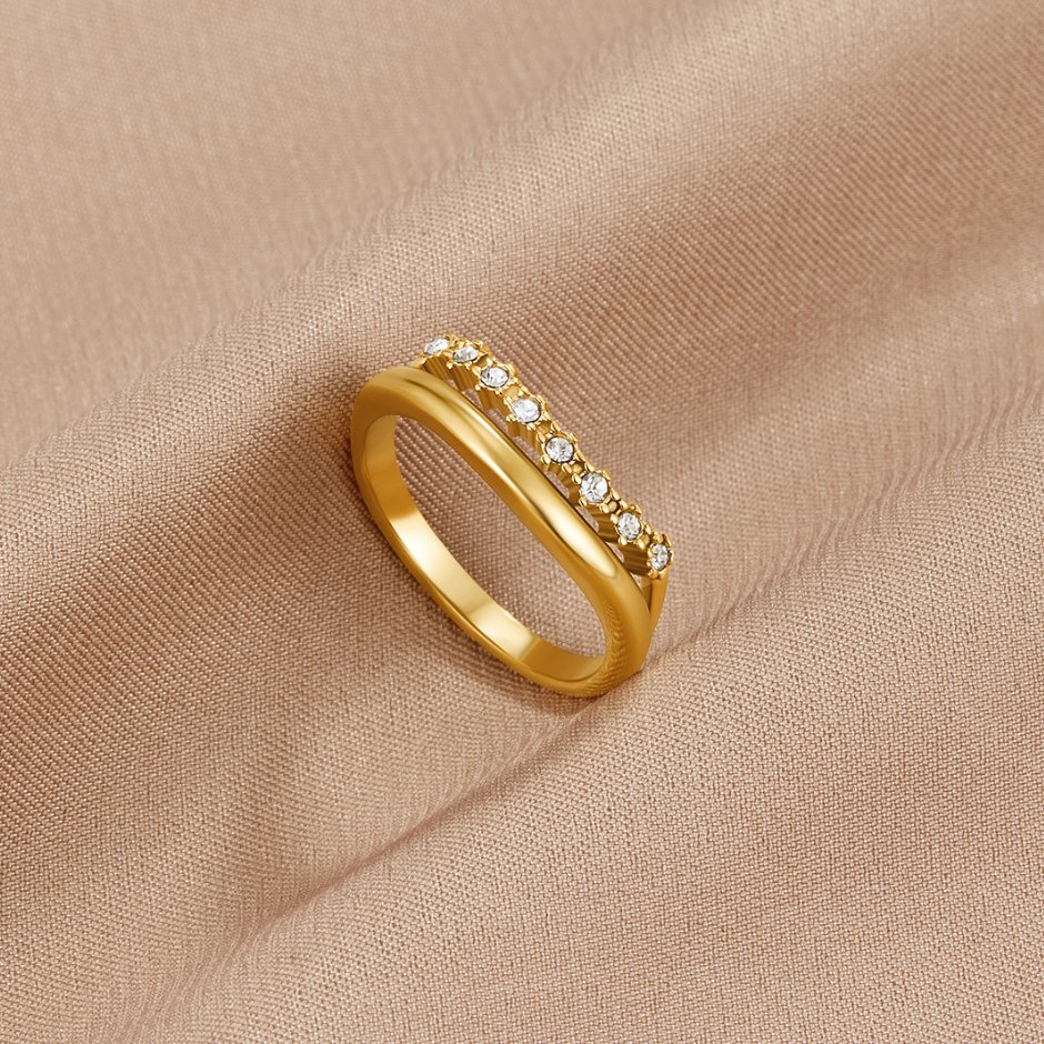 Solstice Spark Layered Crystal Ring — gallery image 1
