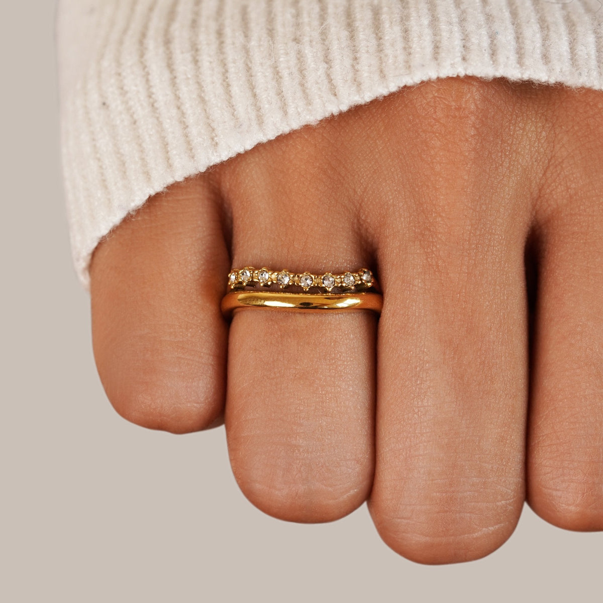 Solstice Spark Layered Crystal Ring — gallery image 2
