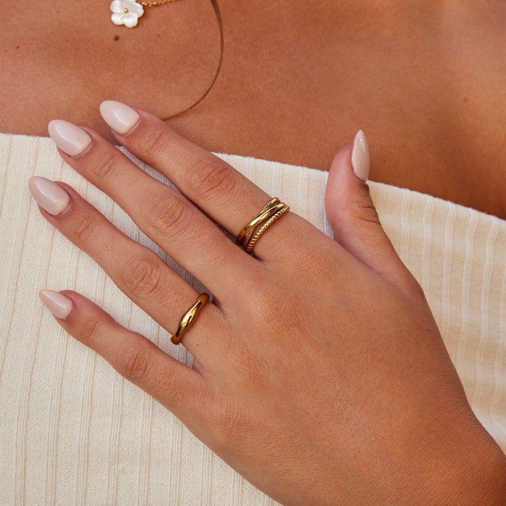 Twist & Gleam Crossed Ring — gallery image 6