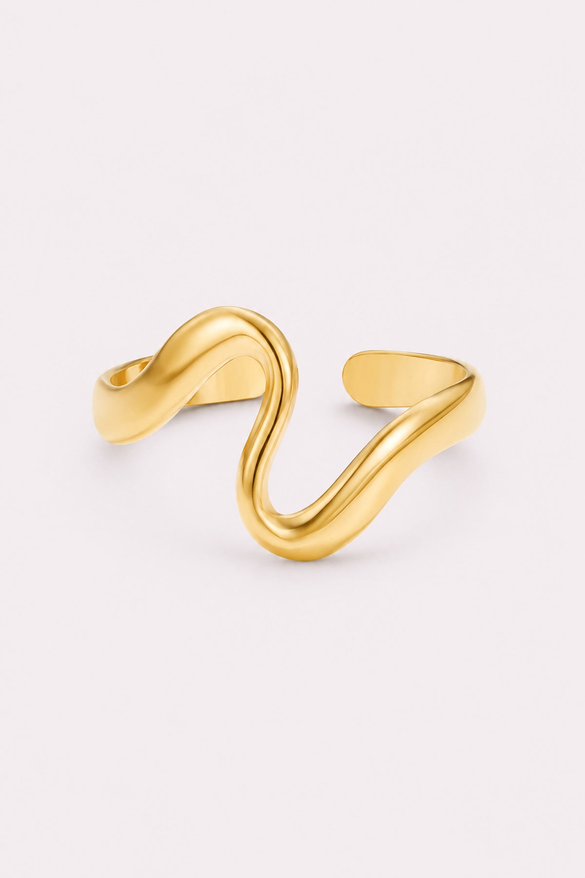 Wavelength Adjustable Gold Statement Ring — studio product view