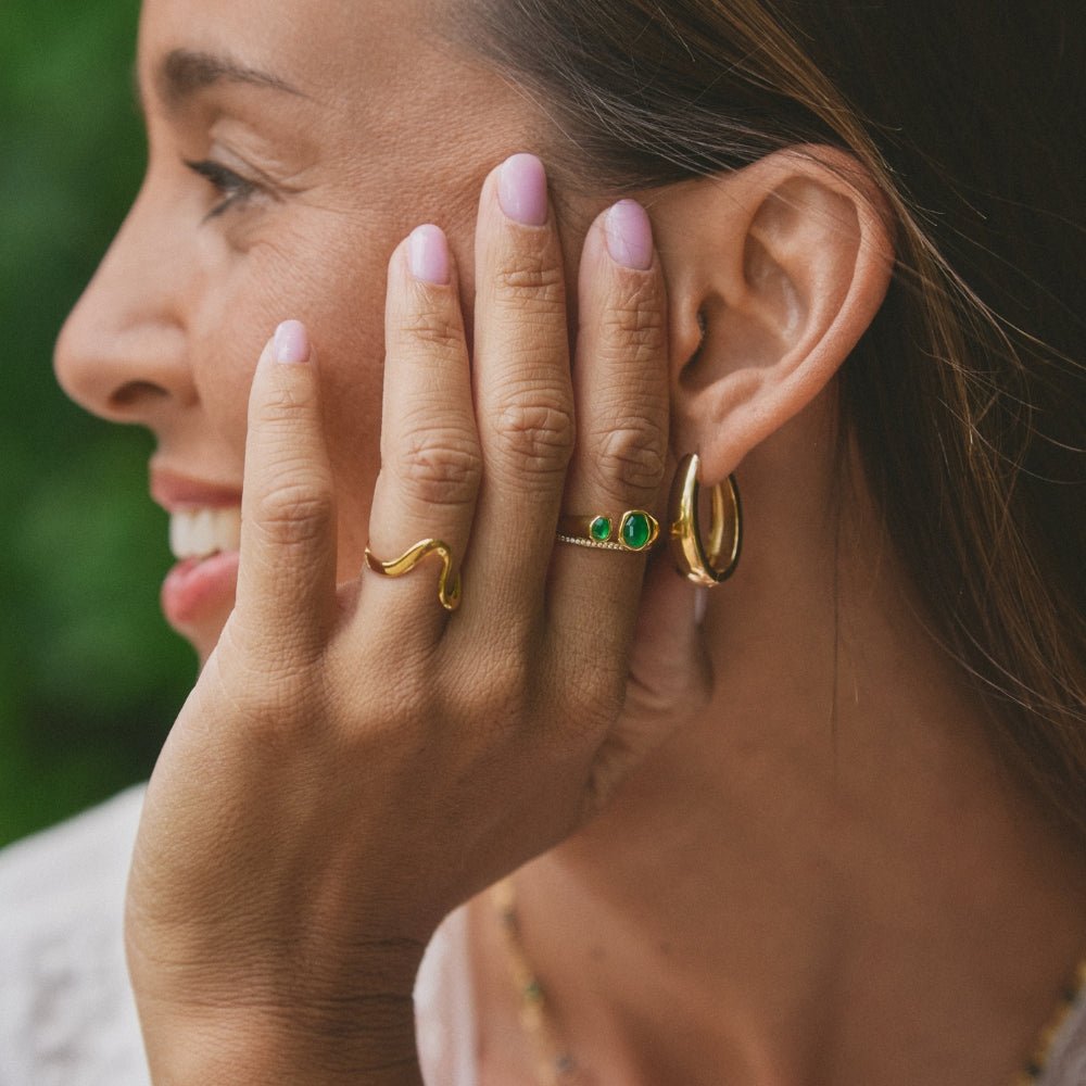 Wavelength Adjustable Gold Statement Ring — gallery image 6