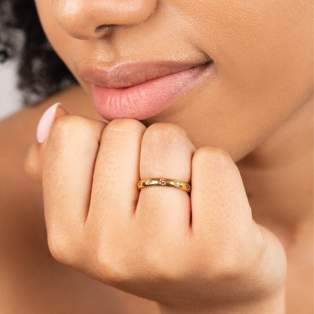 Prism Dots Rainbow Crystal Ring — gallery image 3